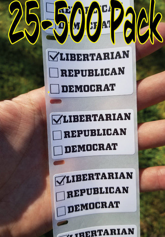 Vote LIBERTARIAN Stickers 25-500Pack labels bulk lot 2020 election 3rd party