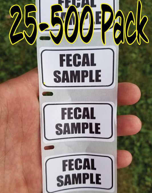 FECAL SAMPLE 25-500 Pack Stickers Gag prank sticker decal medical label warning