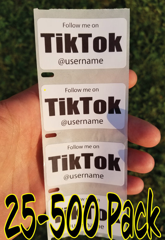 Custom TikTok User Name Stickers 25-500Pack Laptop Wall Handle Sticker tik tok
