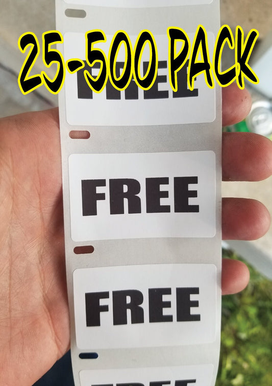 FREE STICKERS 25-1000 Pack Label prank gag joke decal YARDSALE garage sale rummage labels