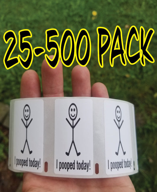 I POOPED TODAY happy guy 25-1000 Pack Stickers Gag prank sticker decal meme hard hat bulk lot decal