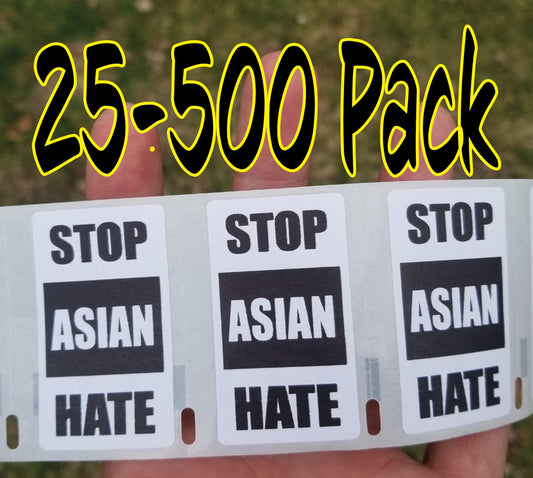 STOP ASIAN HATE Stickers 25-500 pack awareness movement anti prejudice racism bulk lot decal sticker