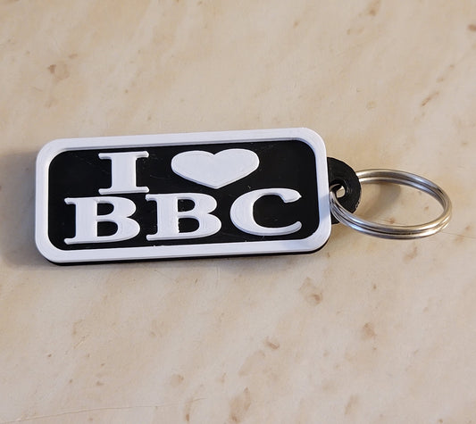 I LOVE BBC keychain pendent dongle
