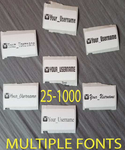 Custom Instagram User Name Stickers - 25-1000 Laptop Wall Handle Sticker