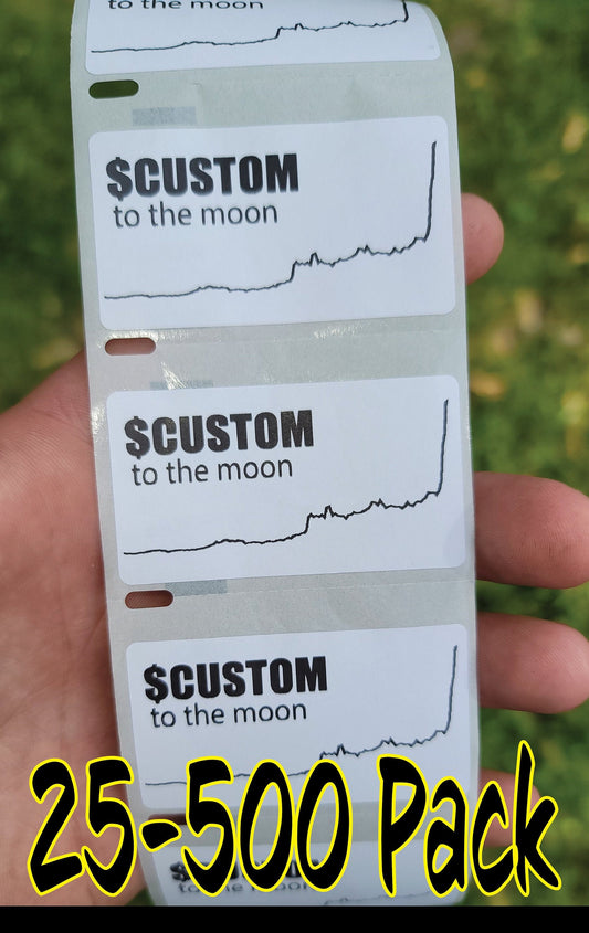 Custom Stock Ticker 25-500 to the moon Stickers Laptop Wall Handle to the moon decals crypto GME DOGE BITCOIN wall street