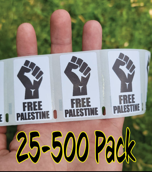 FREE PALESTINE 25-500 Pack stickers protest movement Gaza end occupation Israeli arabic muslim freedom decals labels I stand with ceasefire