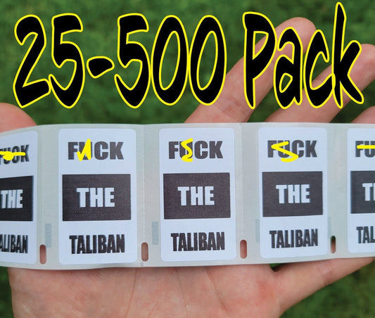 F*CK THE TALIBAN 25-500 Pack Stickers bulk Paper sticker decals label save Afghanistan
