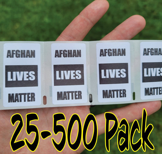 AFGHAN LIVES MATTER 25-500Pack Stickers bulk Paper sticker decal label taliban afghanistan save
