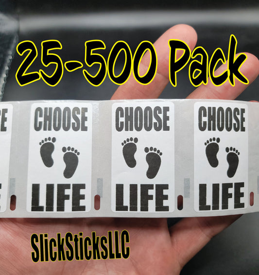 CHOOSE LIFE 25-500Pack stickers awareness roe wade right pro life decal god decal label bulk