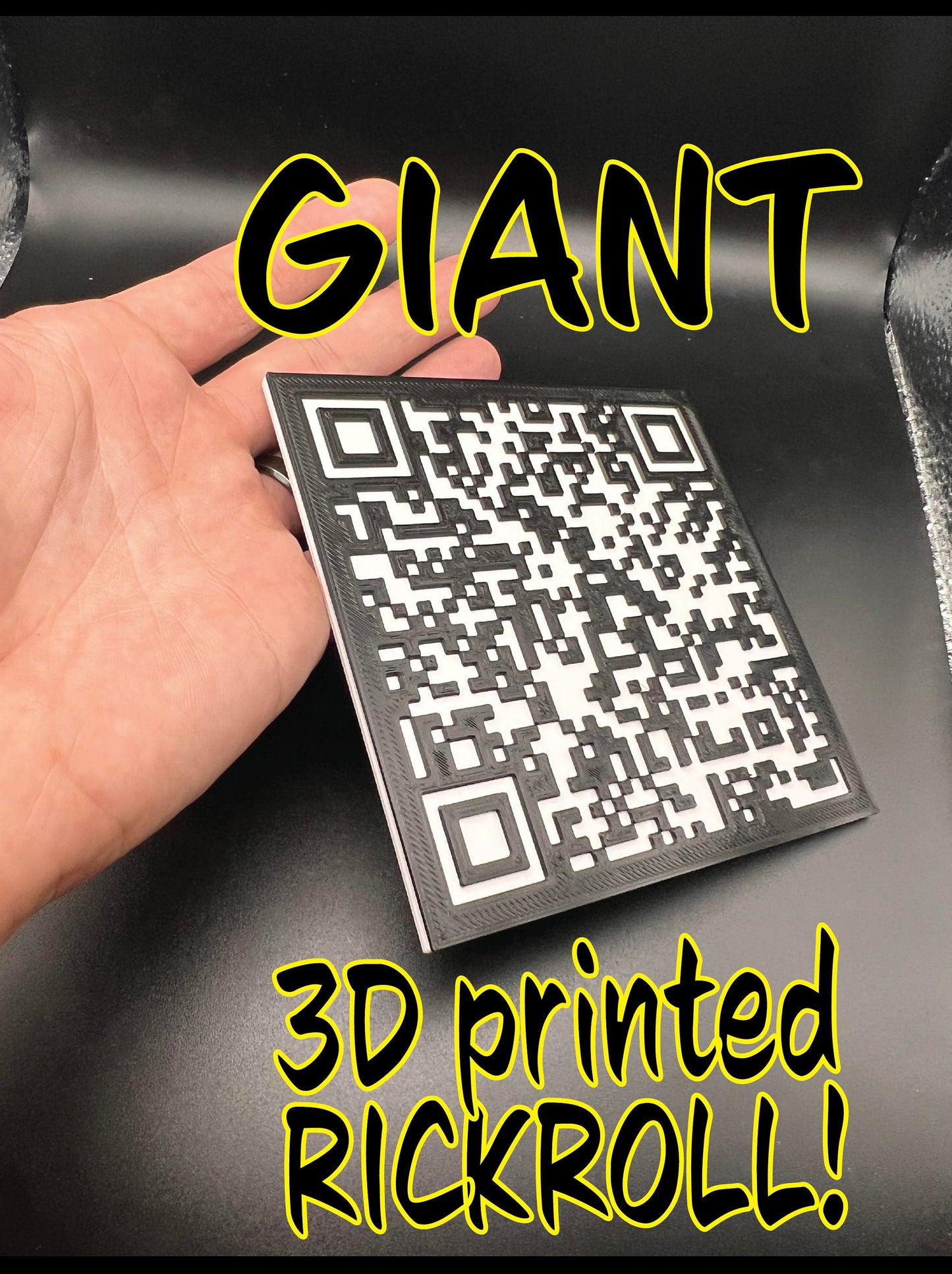 RICKROLL QR code 3d printed wall art decor gag gift funny sign rick roll wall