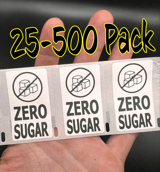 ZERO SUGAR stickers 25-500Pack Label decal food drink eat warning labels labels