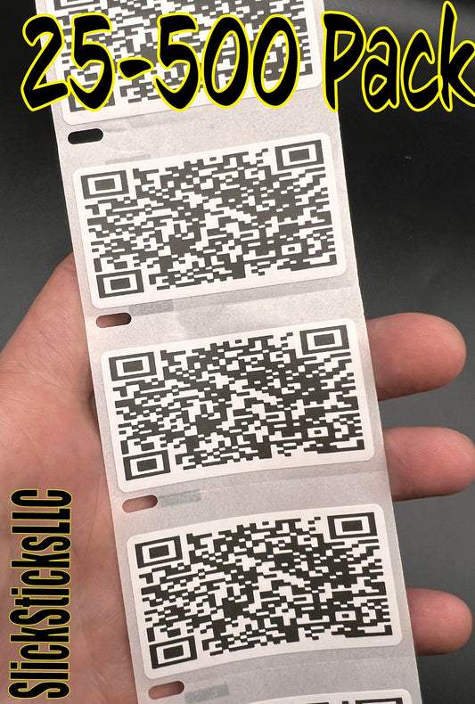 CUSTOM QR CODE 25-500Pack stickers decal labels bulk lot decal youtube url