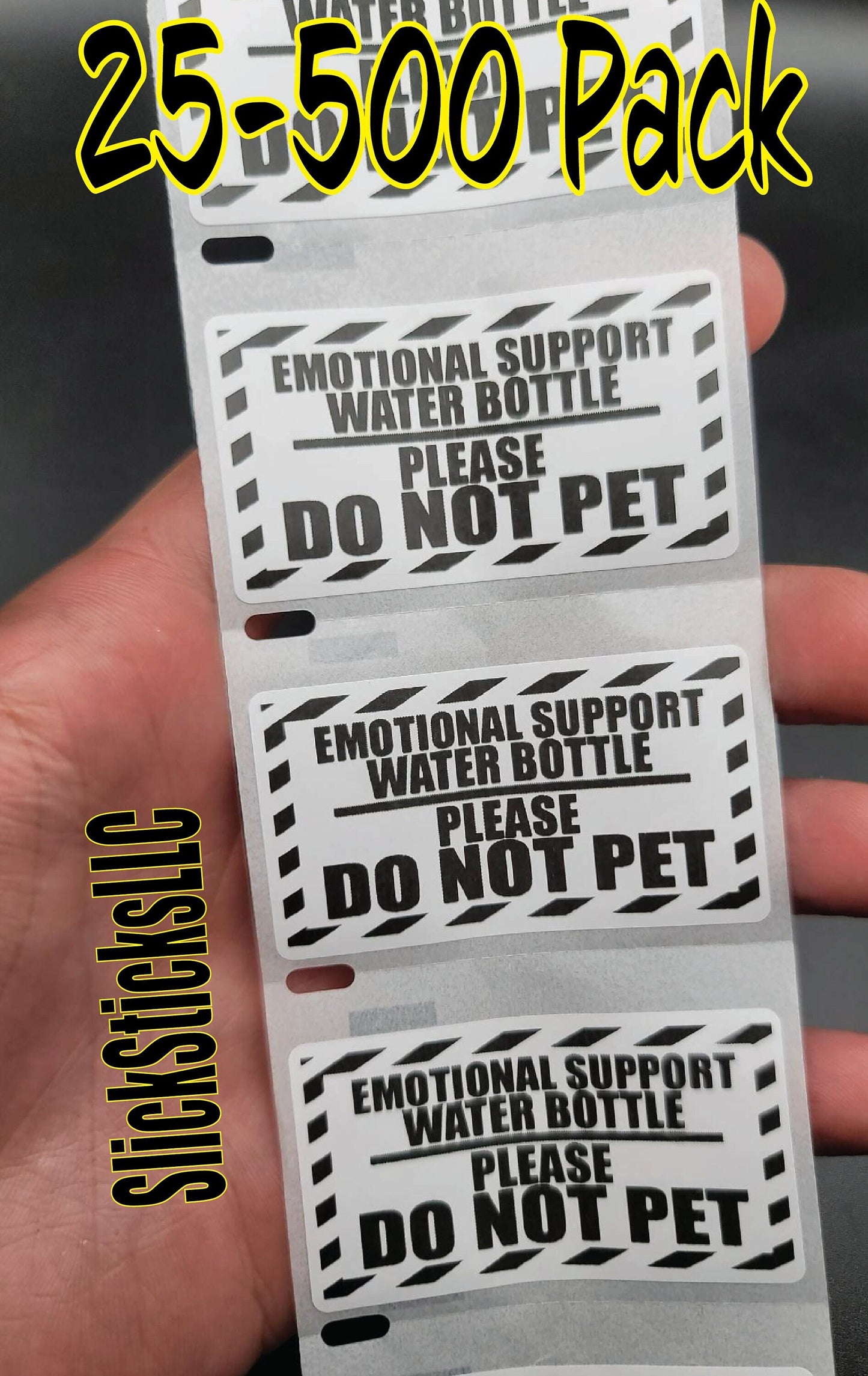 EMOTIONAL SUPPORT WATER Bottle - Do Not Pet Stickers 25-500PCS sticker bulk lot flask decals funny gift