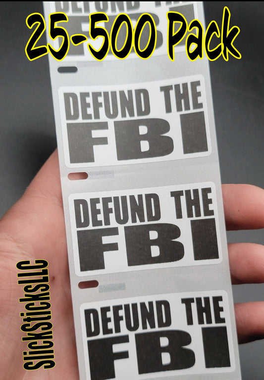 DEFUND THE FBI Stickers 25-500 Pack decals labels abolish dismantle end crime