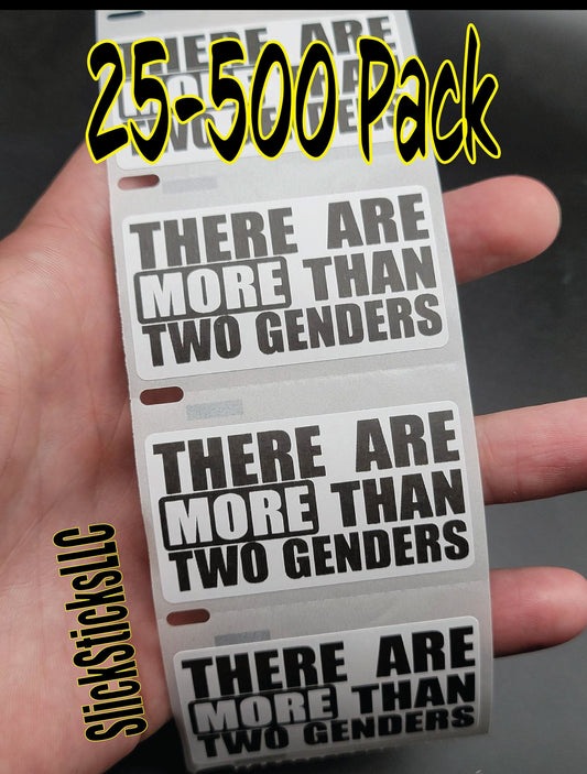 There are MORE Than TWO GENDERS Stickers 25-500 Pack 2 is multi decals labels