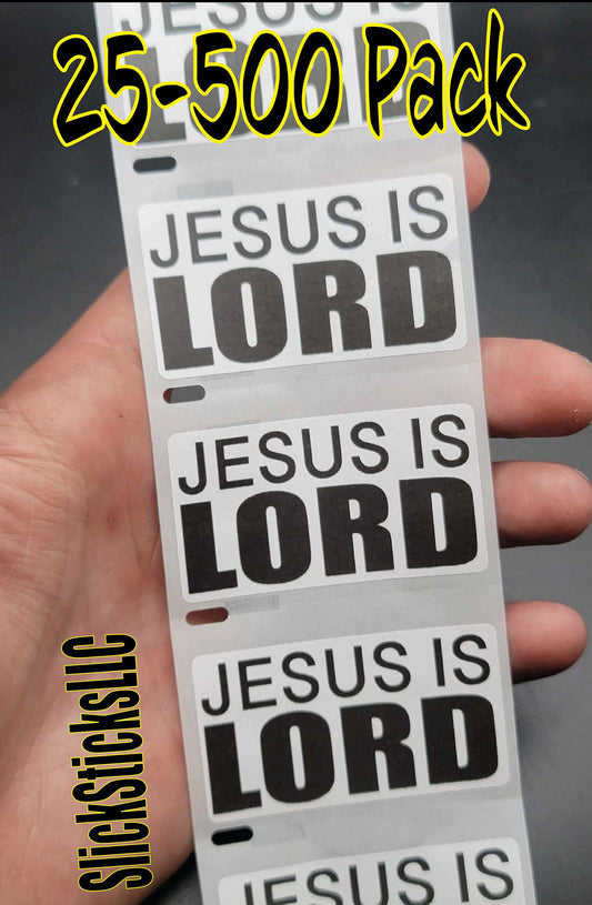 JESUS IS LORD Stickers 25-500 Pack decal labels sticker god bulk religious christian god