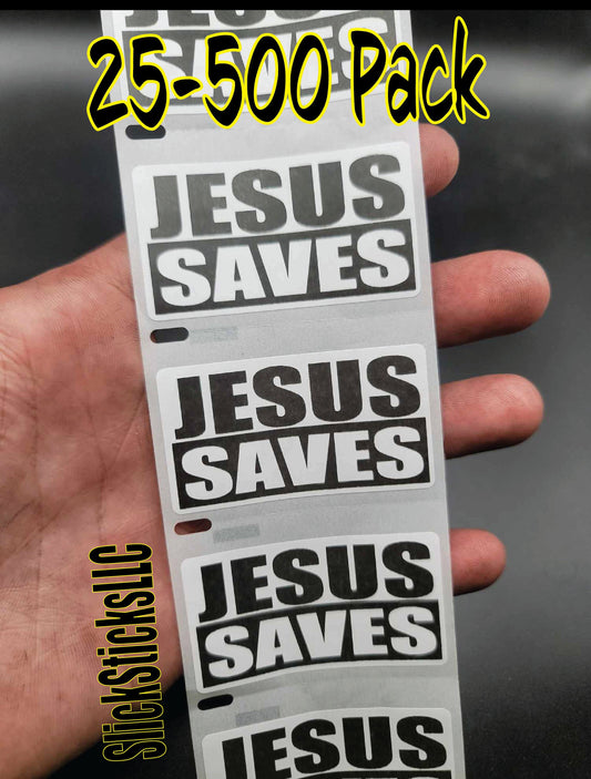 JESUS SAVES Stickers 25-500 Pack decal labels sticker god bulk religious lord