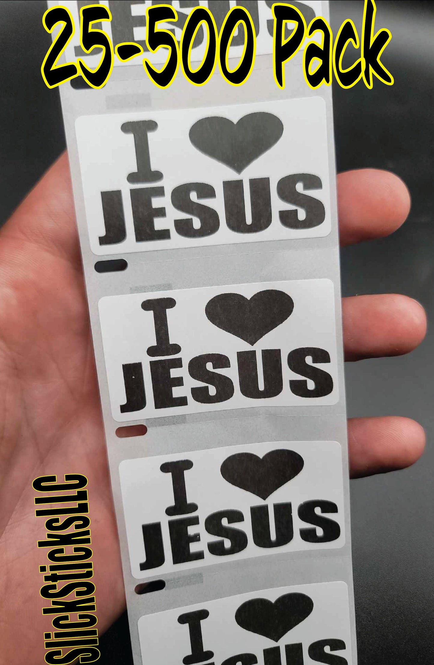 I LOVE JESUS Stickers 25-500 Pack decal labels sticker god bulk religious lord