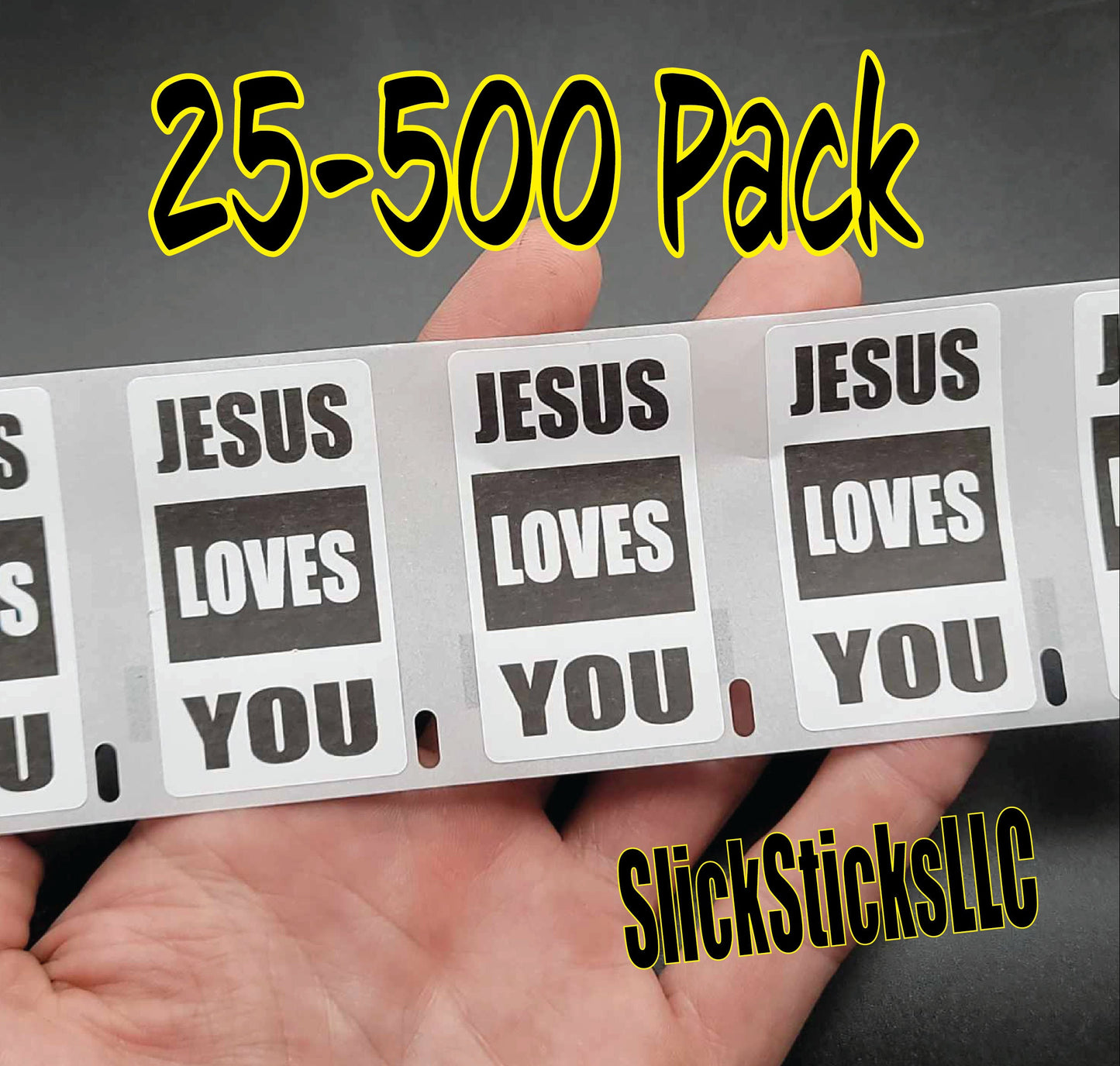 JESUS LOVES YOU Stickers 25-500 Pack labels sticker god bulk religious lord