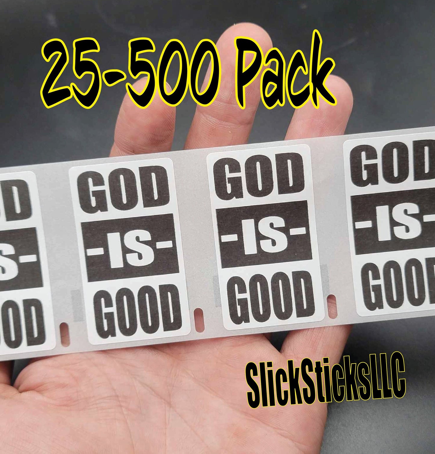 GOD IS GOOD Stickers 25-500Pack decal labels sticker jesus bulk religious lord christ