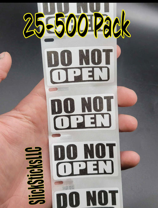 DO NOT OPEN stickers 25-500 Pack Label decal gag joke decal bulk lot