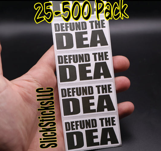 DEFUND THE DEA Stickers 25-500 Pack decals labels abolish dismantle end
