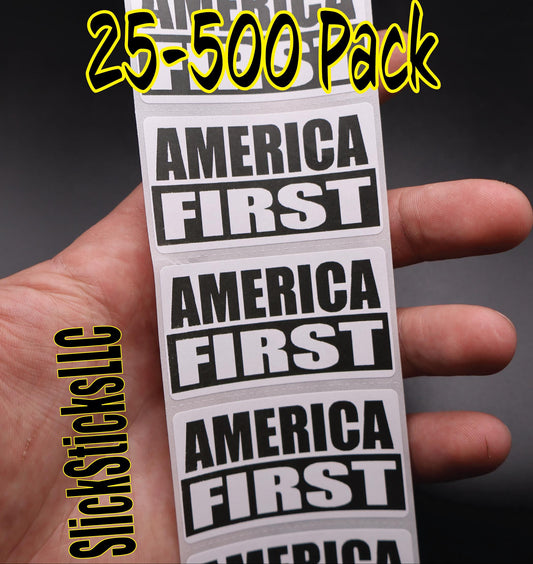 AMERICA FIRST stickers 25-500 Pack labels decal decal patriotic 4th july independence 2024 election