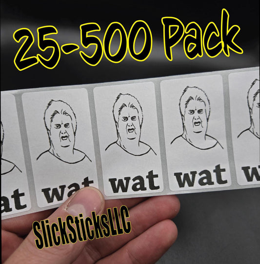 WAT LADY 25-500 pack Meme sticker decal funny gag prank stickers internet joke hard hat bulk lot