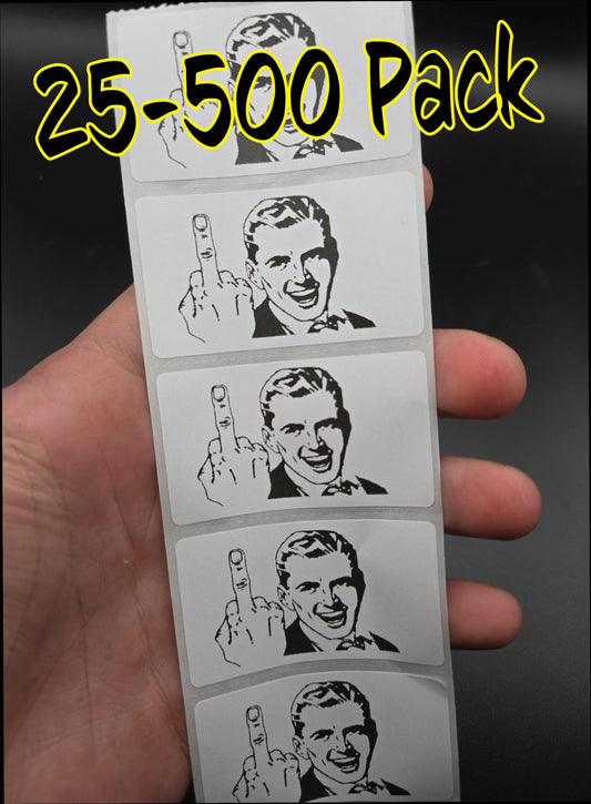 MIDDLE FINGER GUY meme 25-1000 Pack Stickers Gag prank sticker decal memes internet hard hat