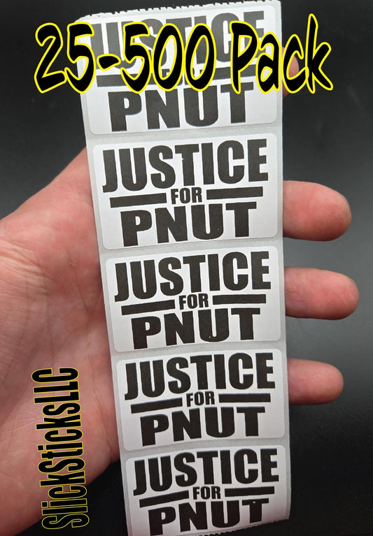 JUSTICE for PNUT  25-500Pack stickers end stop government bulk lot labels squirrel