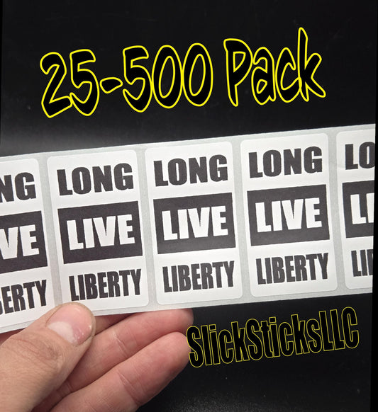 LONG LIVE LIBERTY stickers 25-500 Pack labels decal decal patriotic independence  election freedom