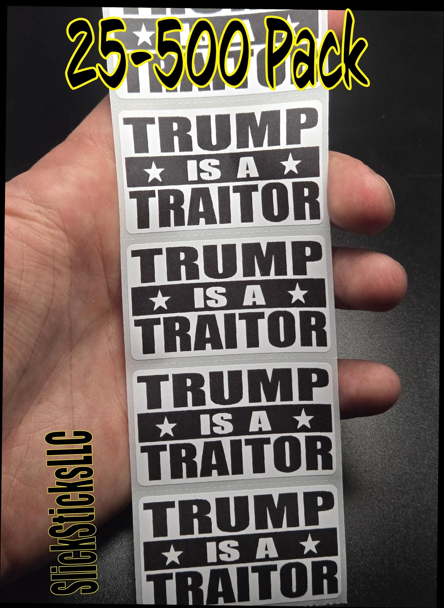 TRUMP IS A TRAITOR  25-500 bulk pack stickers decal labels stop anti impeach elon