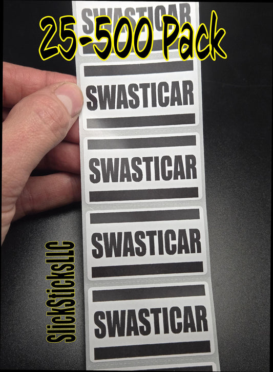 SWASTICAR bulk stickers 25-500 pack decals elect impeach donald stop musk trump tesla boycott