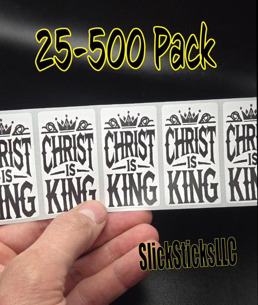 CHRIST IS KING Stickers 25-500 Pack decal labels sticker god bulk religious christian god jesus