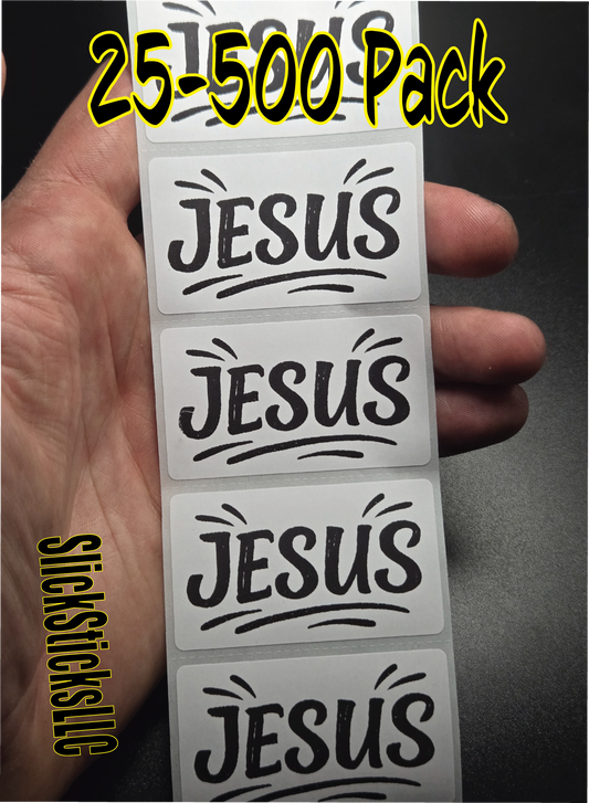 "JESUS" Stickers 25-500 Pack decal labels sticker god bulk religious christian god jesus