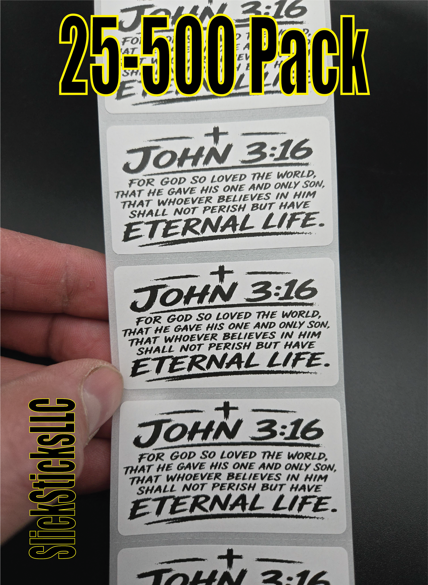 John 3:16 stickers 25-500pcs stickers decal labels Jesus bulk religious for God so loved the world