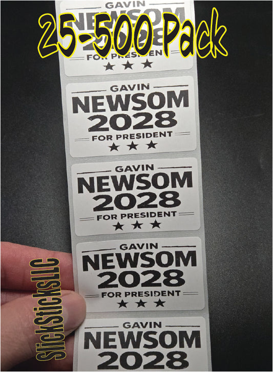 GAVIN NEWSOM 2028 for president 25-500PCS stickers politic decal election vote democrat elect 2028 bulk pack lot labels