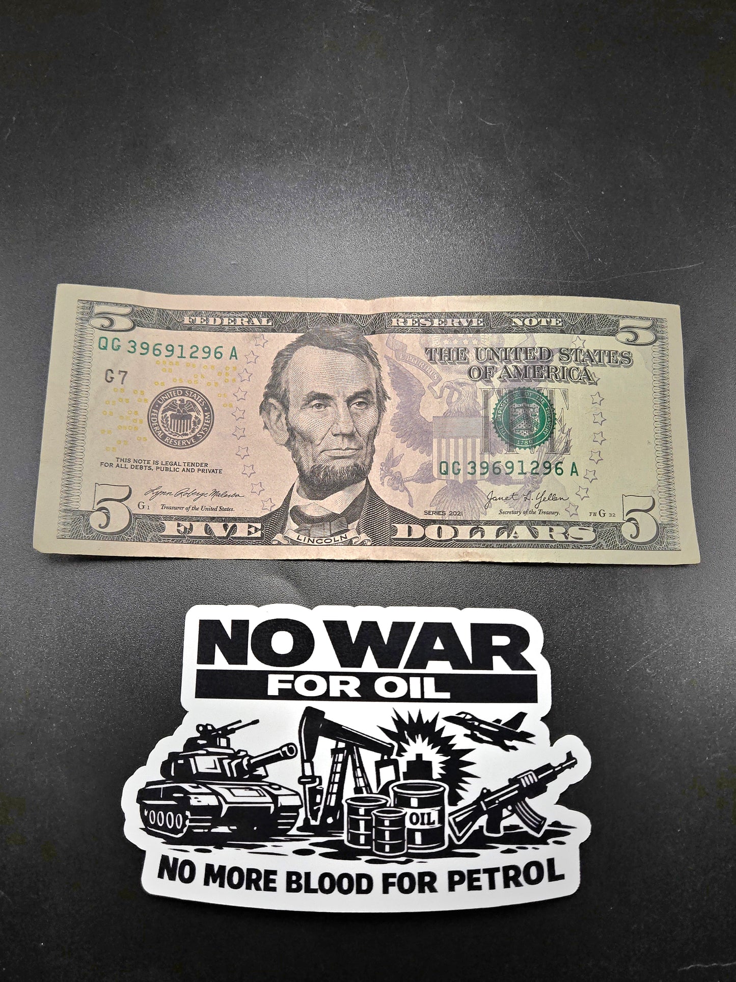 No War For Oil Stickers 3 Pack | Indoor Decals| Anti War| No More Blood For Petrol