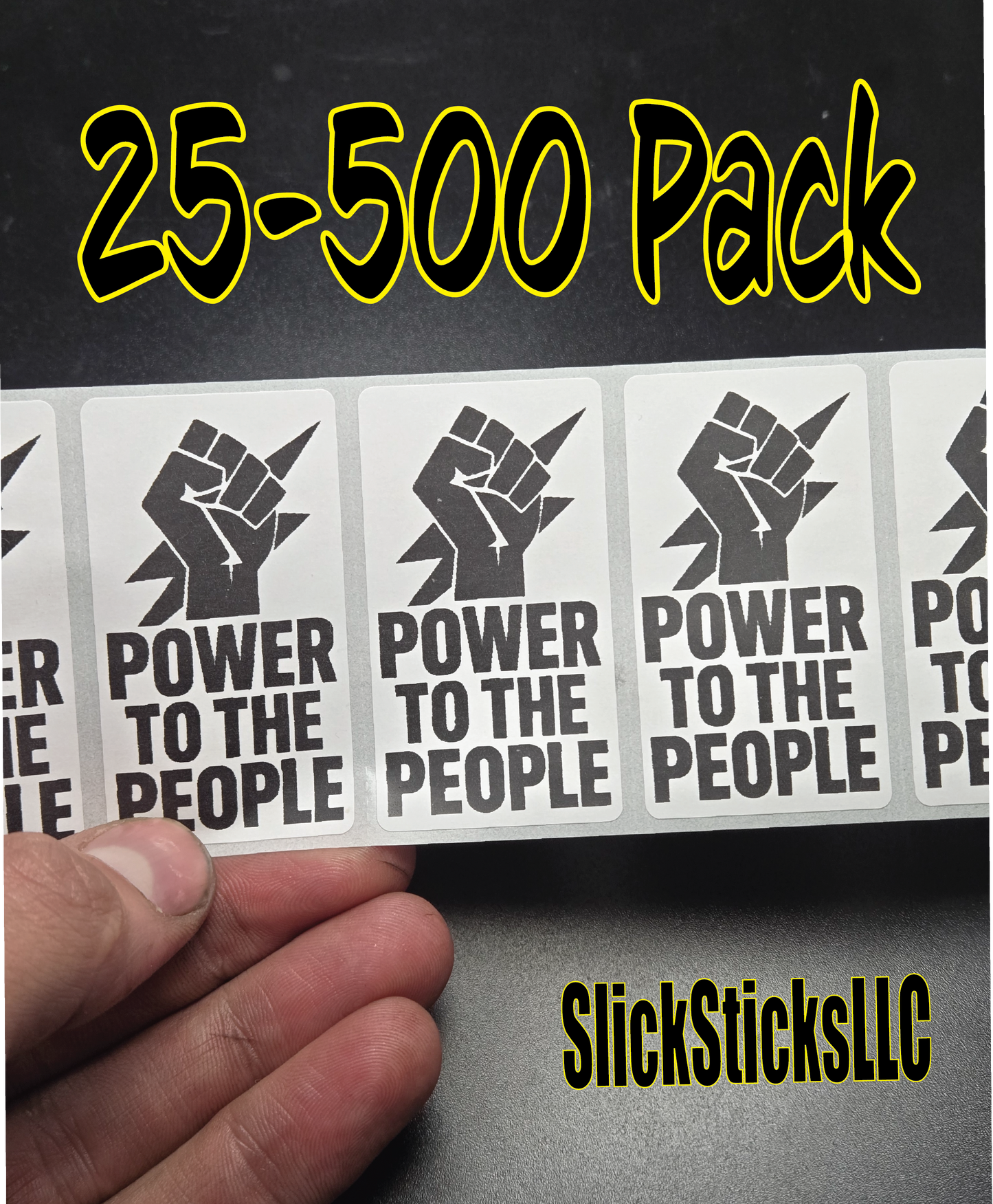POWER TO THE PEOPLE 25-500 bulk pack political stickers decal labels