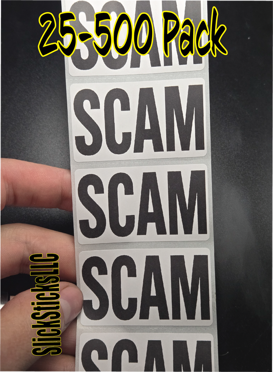 SCAM 25-500PCS Labels Stickers decals bulk lot
