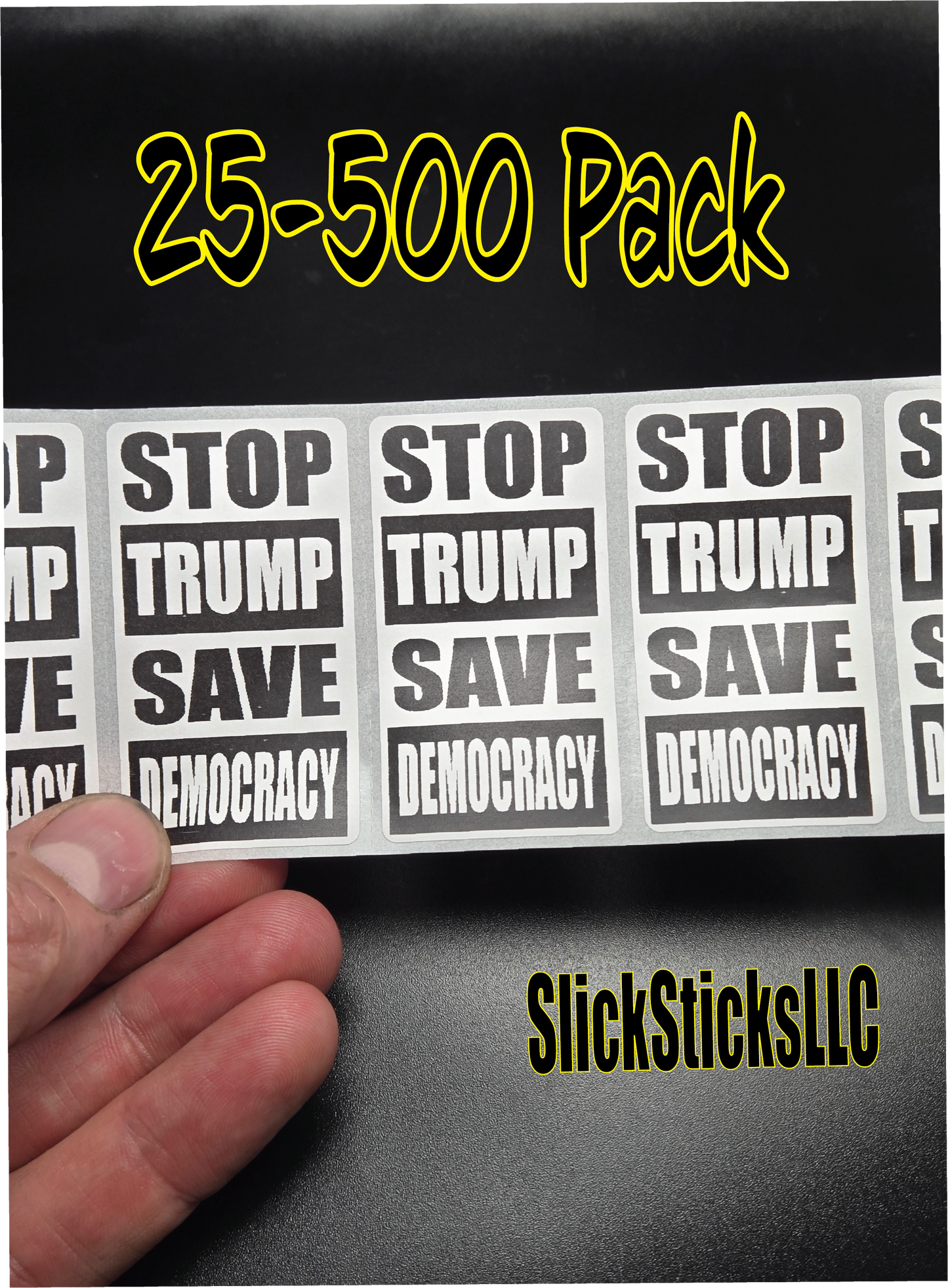 STOP TRUMP SAVE DEMOCRACY  25-500pcs bulk pack stickers decal labels stop anti impeach