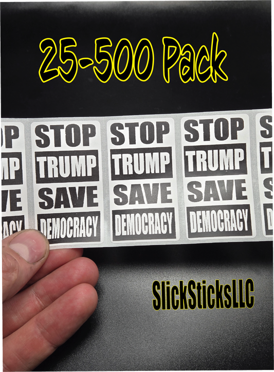 STOP TRUMP SAVE DEMOCRACY  25-500pcs bulk pack stickers decal labels stop anti impeach
