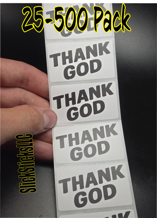 THANK GOD Stickers 25-500 Pack decal labels sticker Jesus bulk religious lord