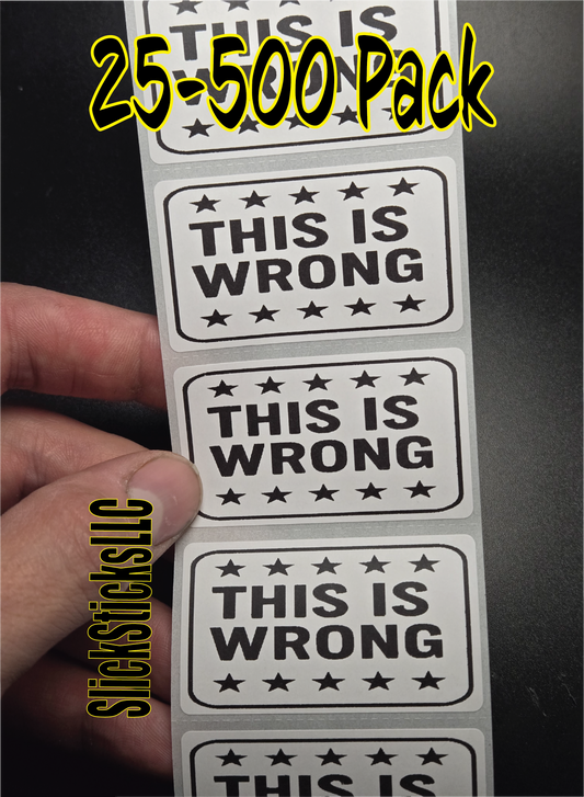 THIS IS WRONG  25-500 bulk pack stickers decal labels stop anti ice troops